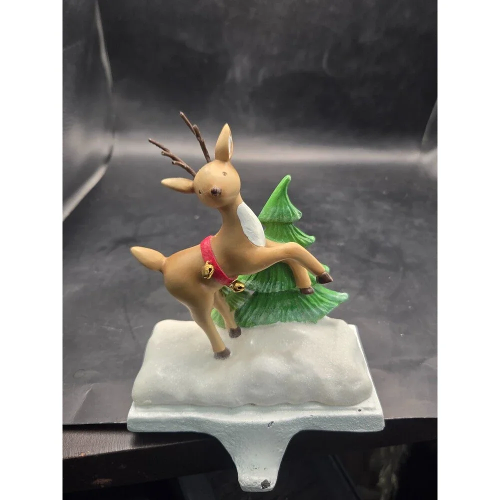Reindeer Donner Cast Iron and Resin Christmas Stocking Holder